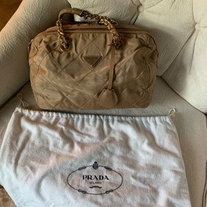 Prada Nylon Quilted Chain Strap Shoulder Bag